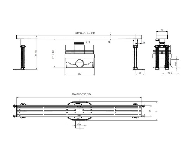 душевой канал ALLEN BRAU REALITY 750